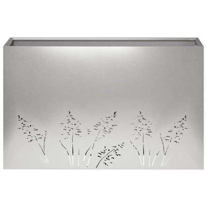 Vaso da giardino 2 pz Argento 80 x 20 x 49 cm Acciaio Inox | homemem39