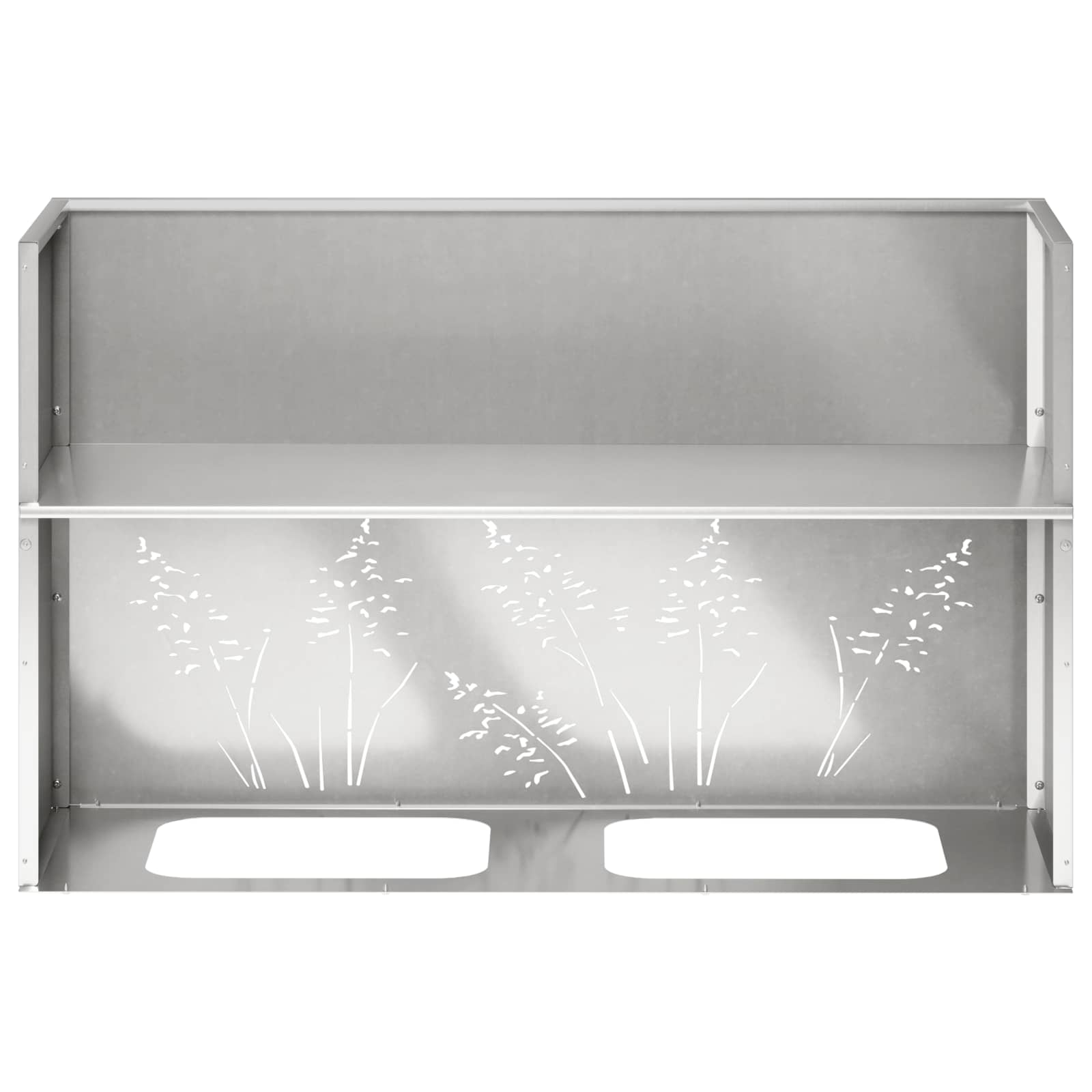 Vaso da giardino 2 pz Argento 80 x 20 x 49 cm Acciaio Inox | homemem39