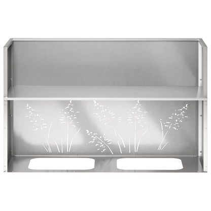 Vaso da giardino 2 pz Argento 80 x 20 x 49 cm Acciaio Inox | homemem39