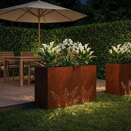 Vaso da giardino Ruggine 80 x 20 x 49 cm Acciaio Corten | homemem39