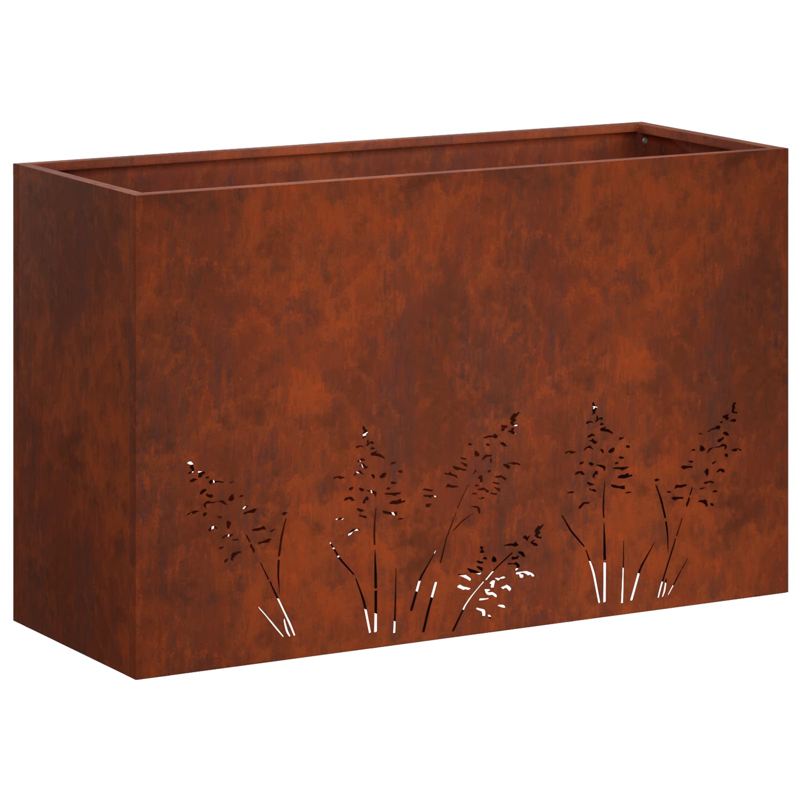 Vaso da giardino 2 pz Ruggine 80 x 20 x 49 cm Acciaio Corten | homemem39