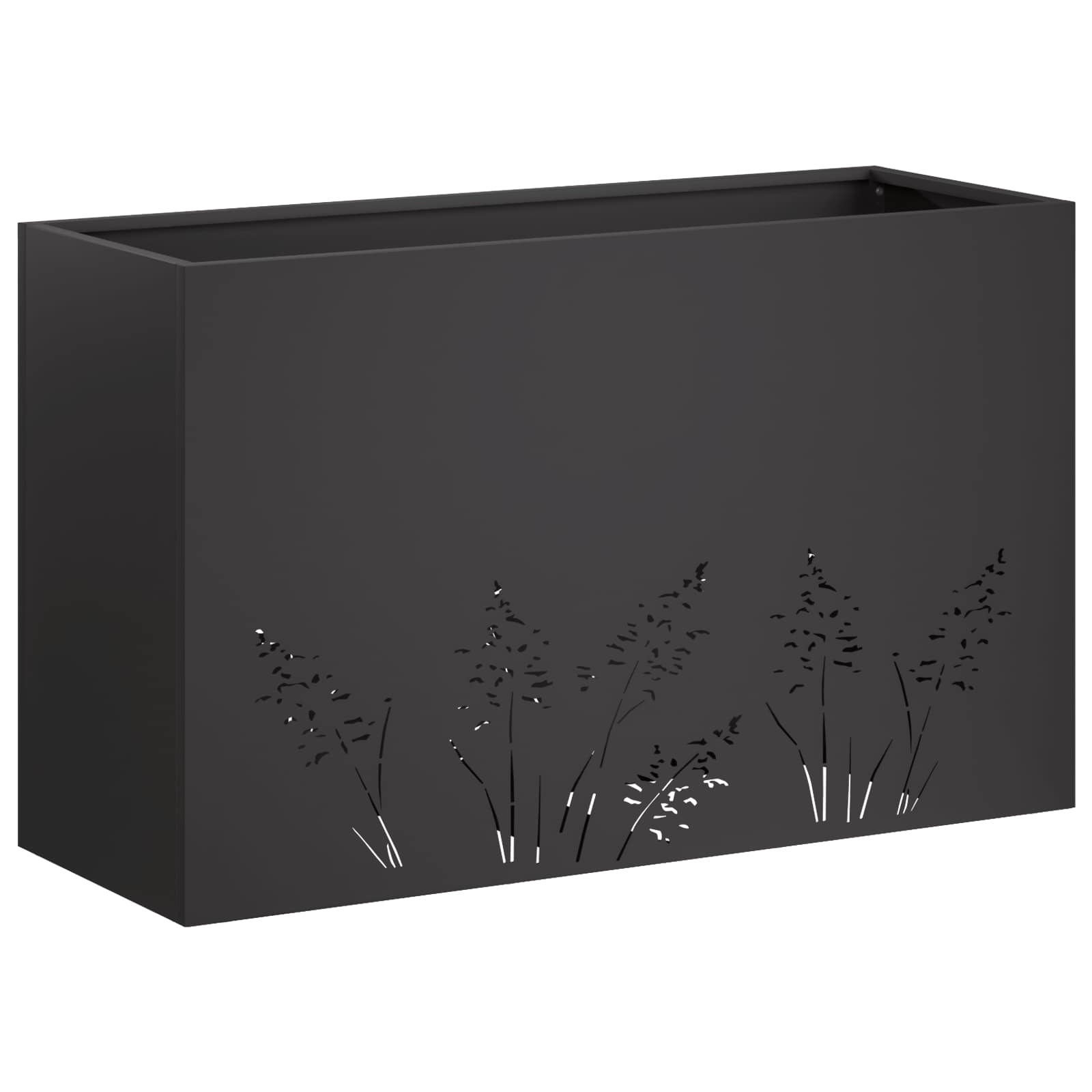 Vaso da giardino Nero 80 x 30 x 49 cm Acciaio laminato a freddo | homemem39