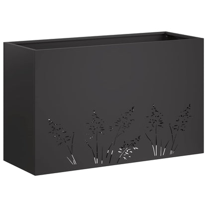 Vaso da giardino 2 pz Nero 80 x 30 x 49 cm | homemem39