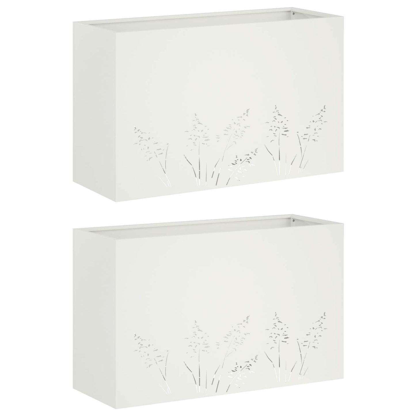 Vaso da giardino 2 pz Bianco 80 x 30 x 49 cm | homemem39