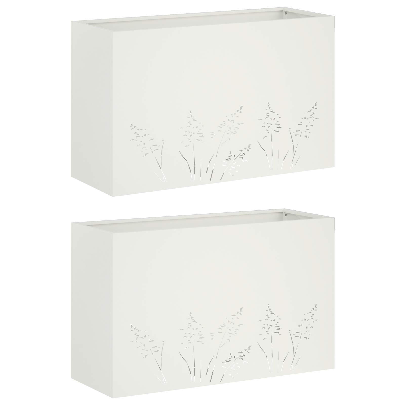 Vaso da giardino 2 pz Bianco 80 x 30 x 49 cm | homemem39
