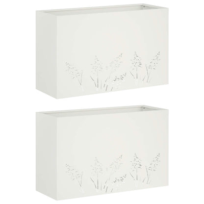 Vaso da giardino 2 pz Bianco 80 x 30 x 49 cm | homemem39