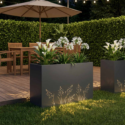 Vaso da giardino Antracite 80 x 30 x 49 cm | homemem39