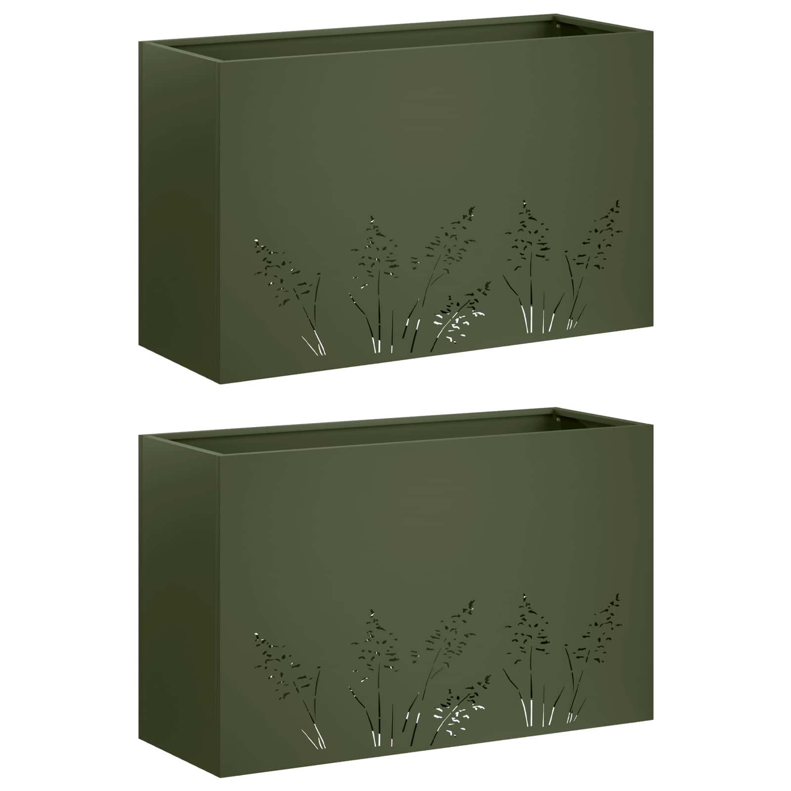 Vaso da giardino 2 pz Verde Oliva 80 x 30 x 49 cm | homemem39