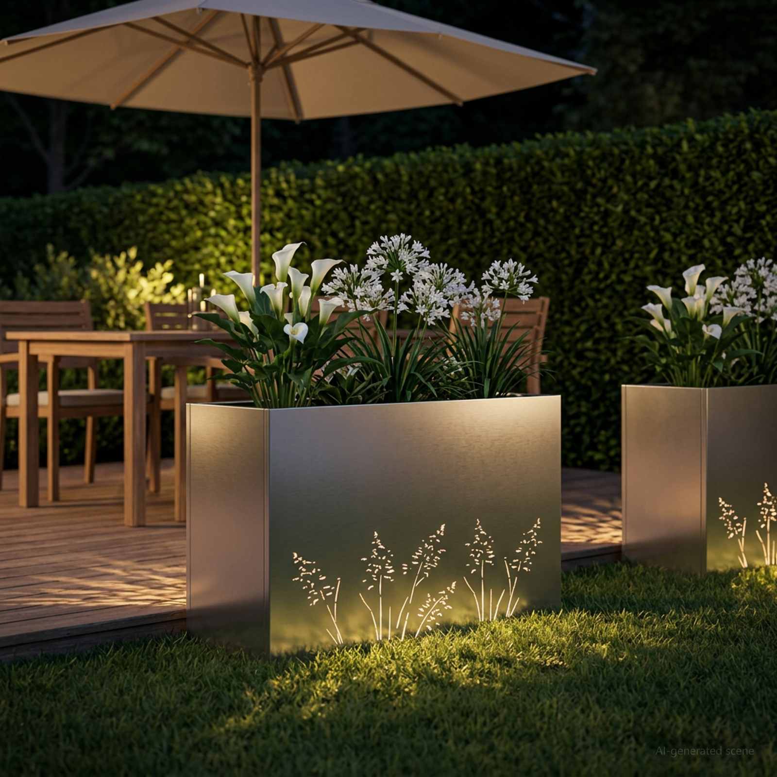 Vaso da giardino Argento 80 x 30 x 49 cm Acciaio Inox | homemem39