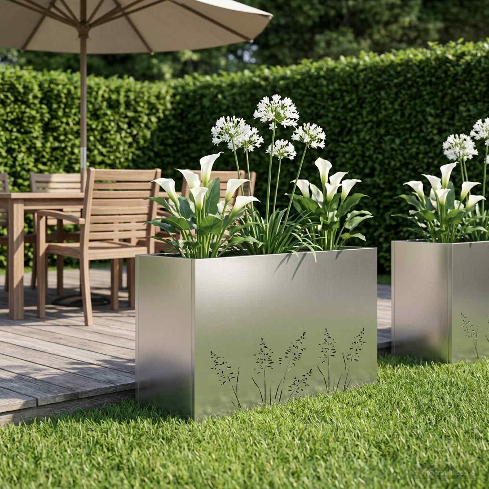 Vaso da giardino Argento 80 x 30 x 49 cm Acciaio zincato | homemem39