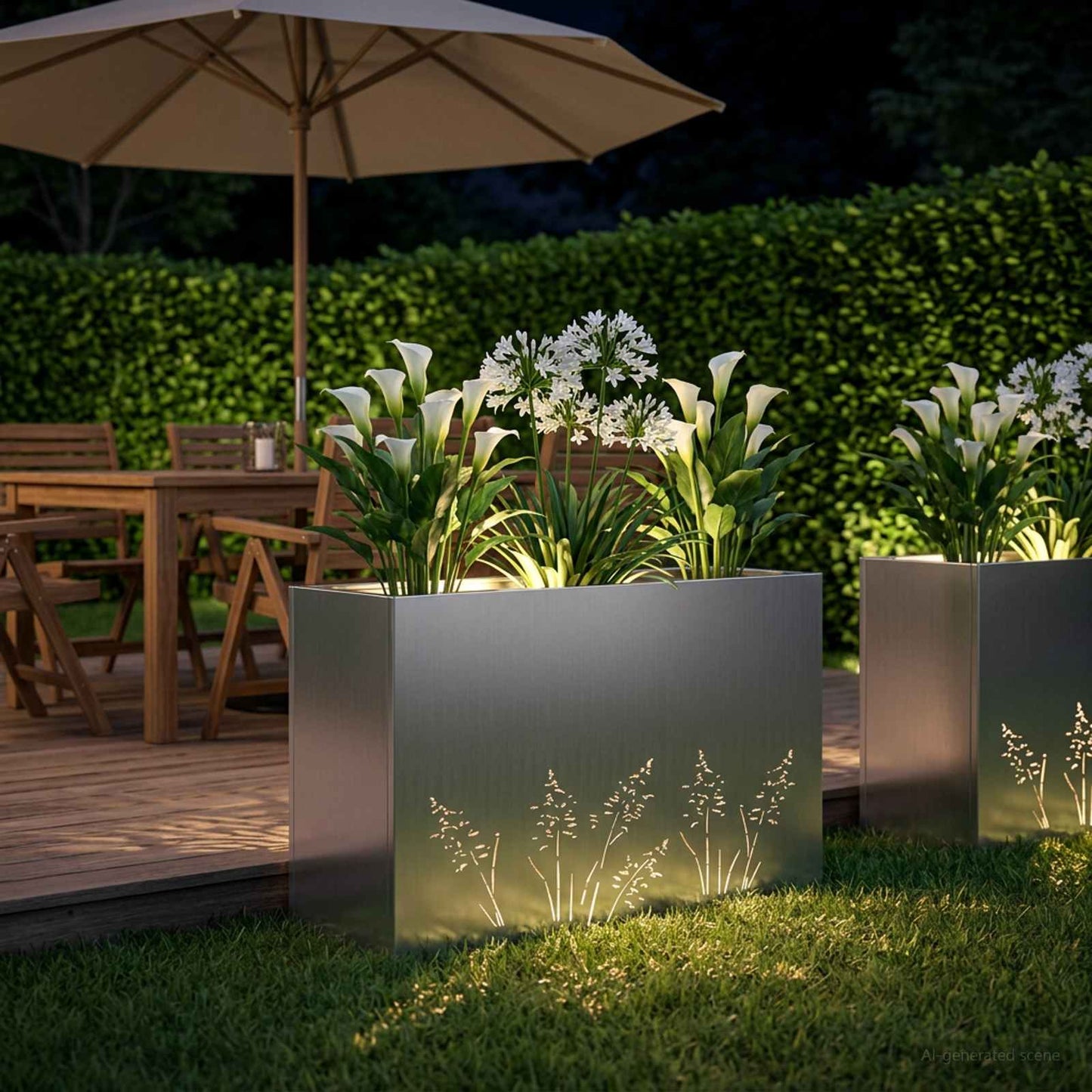 Vaso da giardino Argento 80 x 30 x 49 cm Acciaio zincato | homemem39