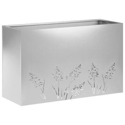 Vaso da giardino 2 pz Argento 80 x 30 x 49 cm Acciaio zincato | homemem39