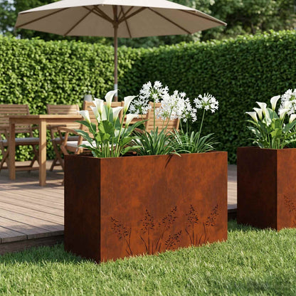 Vaso da giardino Ruggine 80 x 30 x 49 cm Acciaio Corten