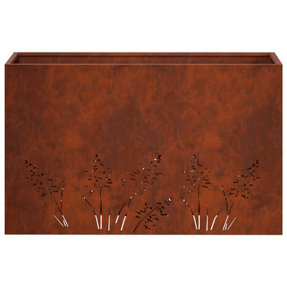 Vaso da giardino 2 pz Ruggine 80 x 30 x 49 cm Acciaio Corten | homemem39