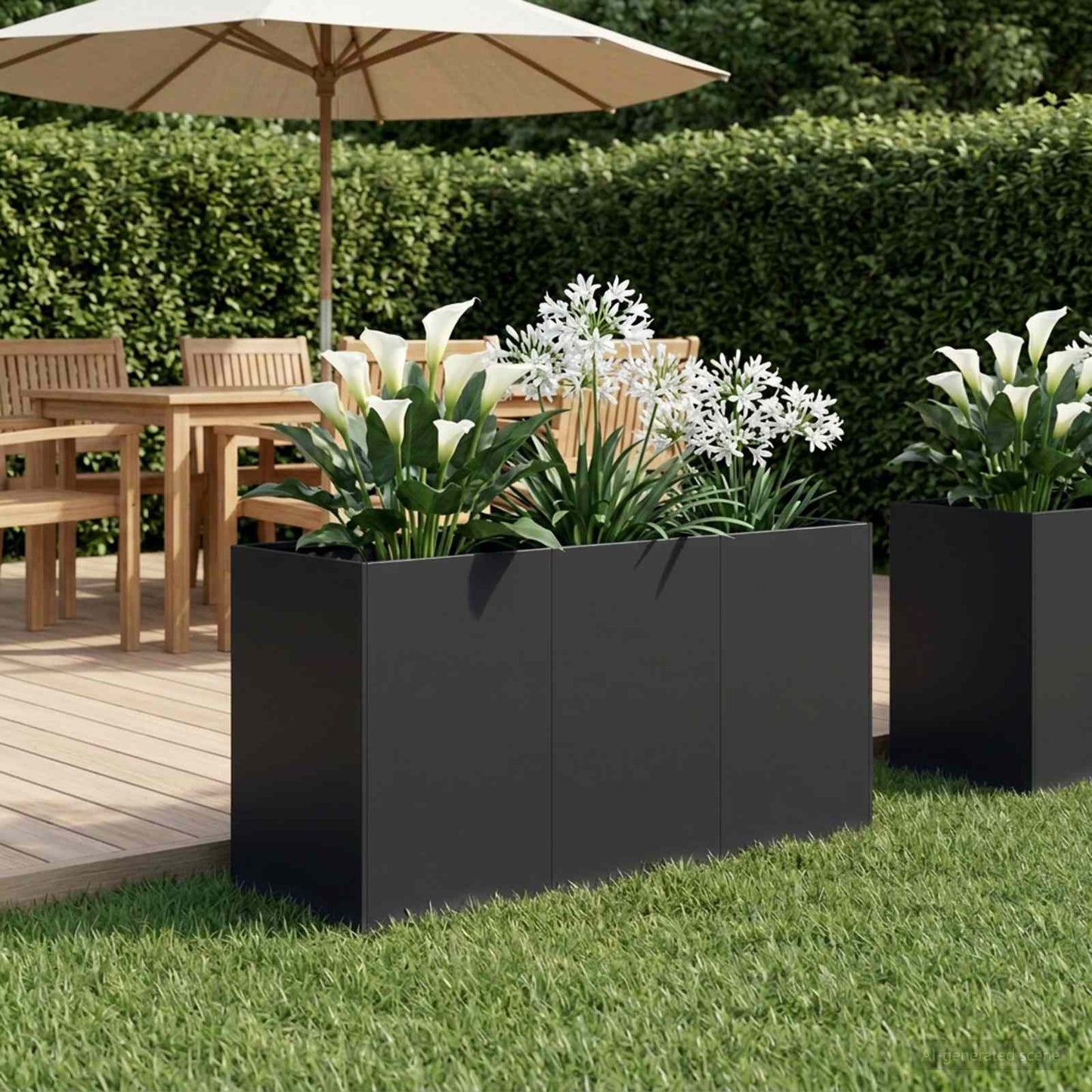 Vaso da giardino Nero 120 x 40 x 60 cm