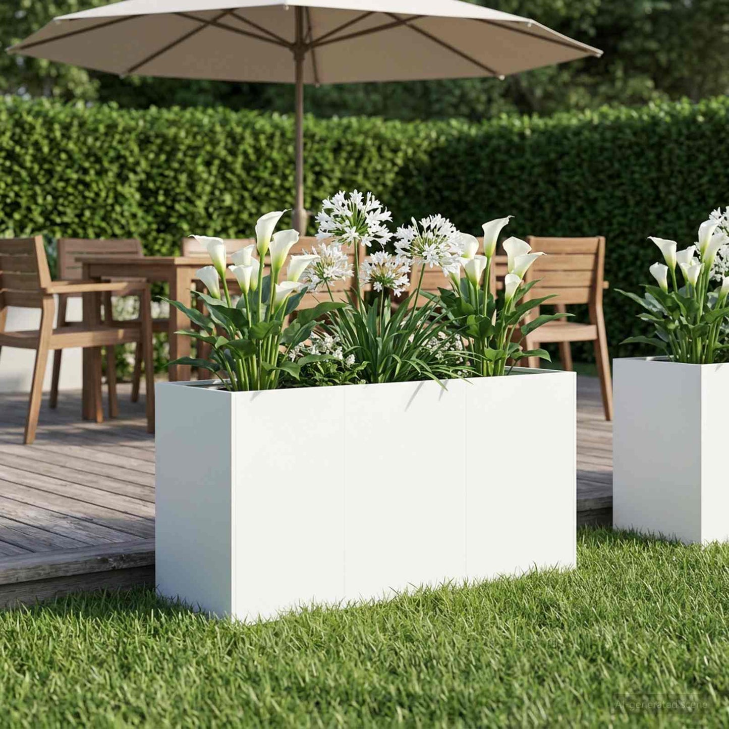 Vaso da giardino Bianco 120 x 40 x 60 cm