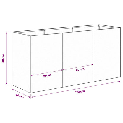Vaso da giardino Antracite 120 x 40 x 60 cm | homemem39