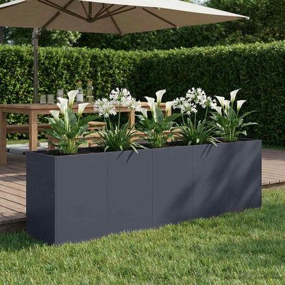 Vaso da giardino Antracite 200 x 40 x 60 cm | homemem39