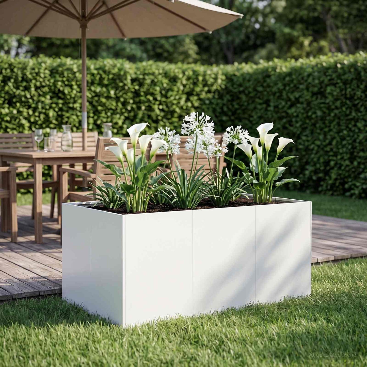 Vaso da giardino Bianco 120 x 80 x 60 cm | homemem39