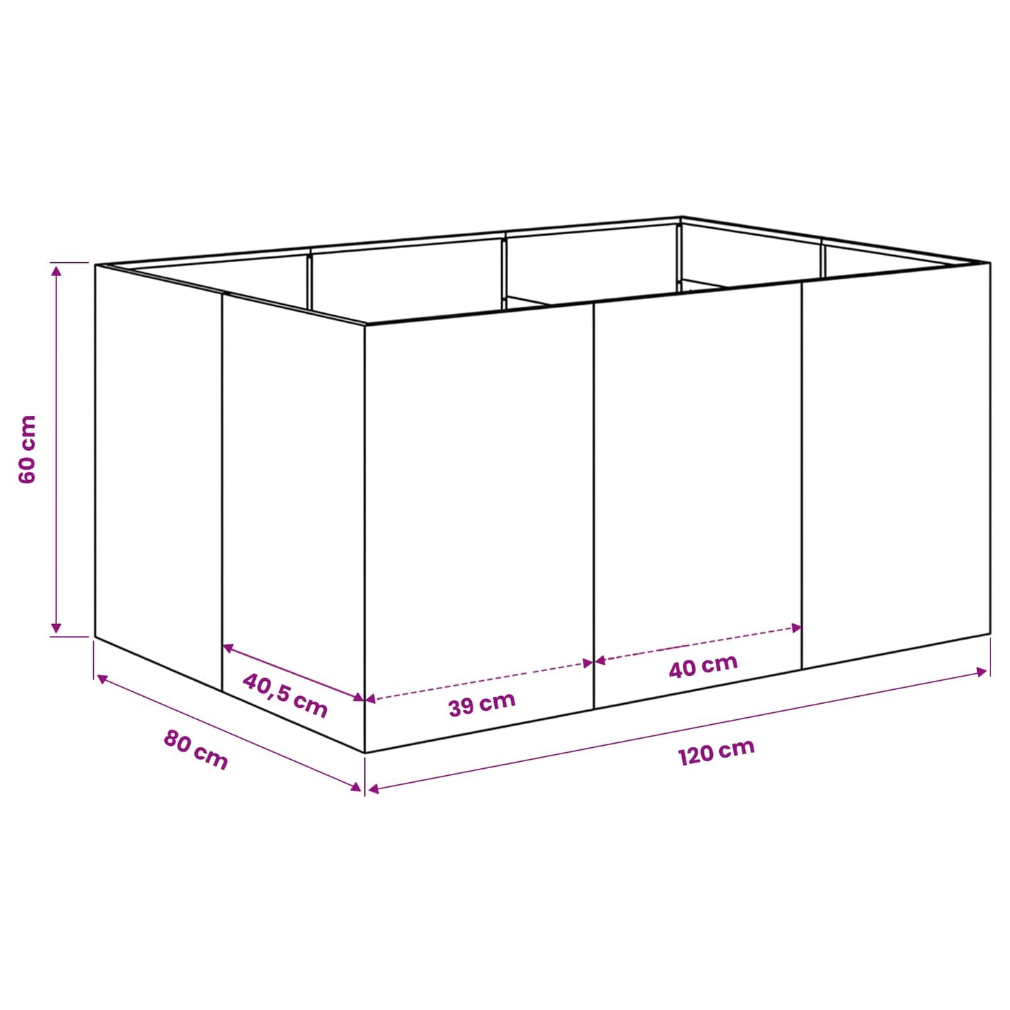 Vaso da giardino Verde Oliva 120 x 80 x 60 cm | homemem39