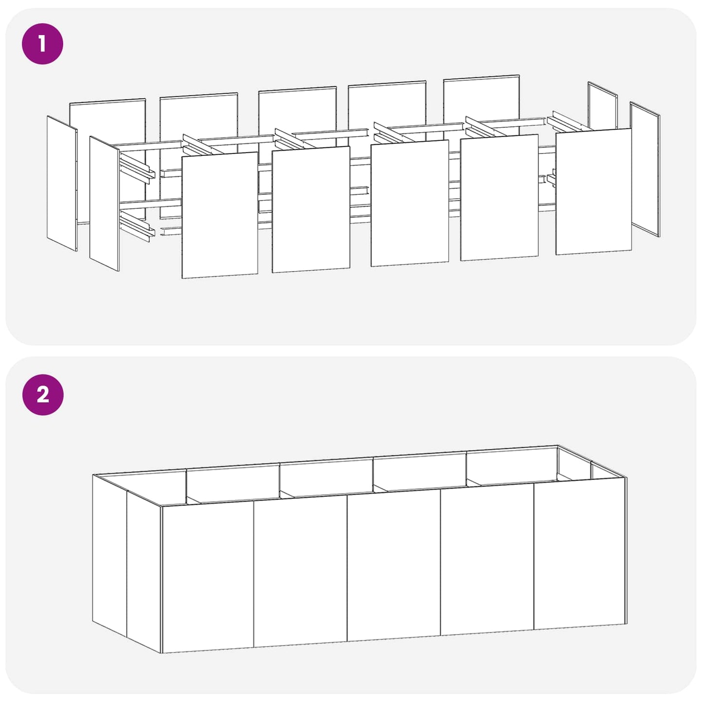 Vaso da giardino Antracite 200 x 80 x 60 cm | homemem39