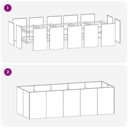 Vaso da giardino Antracite 200 x 80 x 60 cm | homemem39