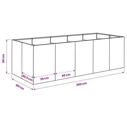 Vaso da giardino Antracite 200 x 80 x 60 cm | homemem39
