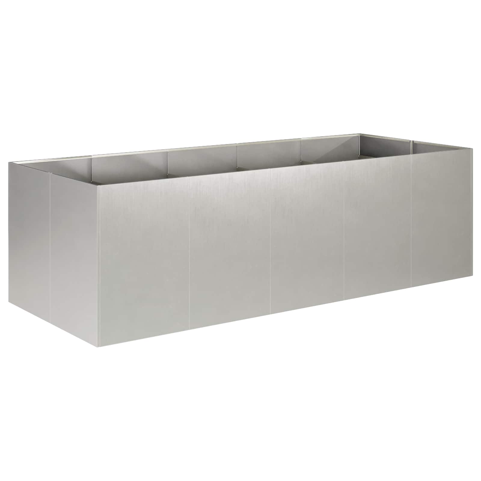 Vaso da giardino Argento 200 x 80 x 60 cm Acciaio Inox | homemem39