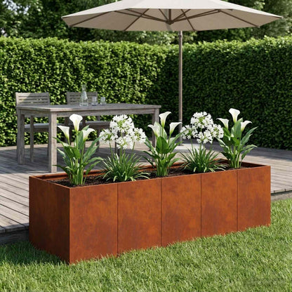 Vaso da giardino Ruggine 200 x 80 x 60 cm Acciaio Corten | homemem39