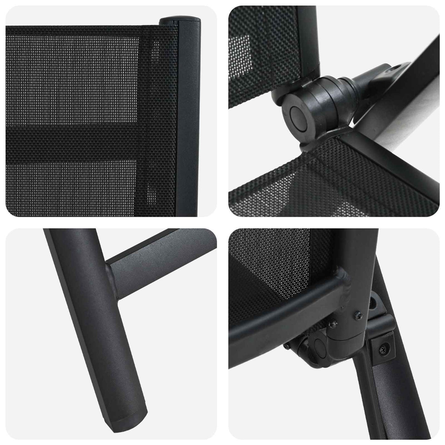 Sedie da giardino reclinabili 2 pcs Nero 58 x 73 x 111,5 cm | homemem39