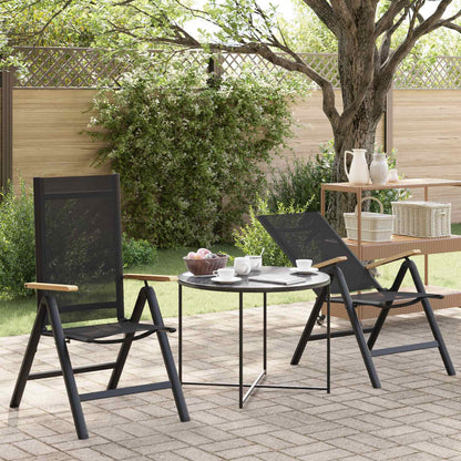 Sedie da giardino reclinabili 2 pcs Nero 58 x 73 x 111,5 cm | homemem39