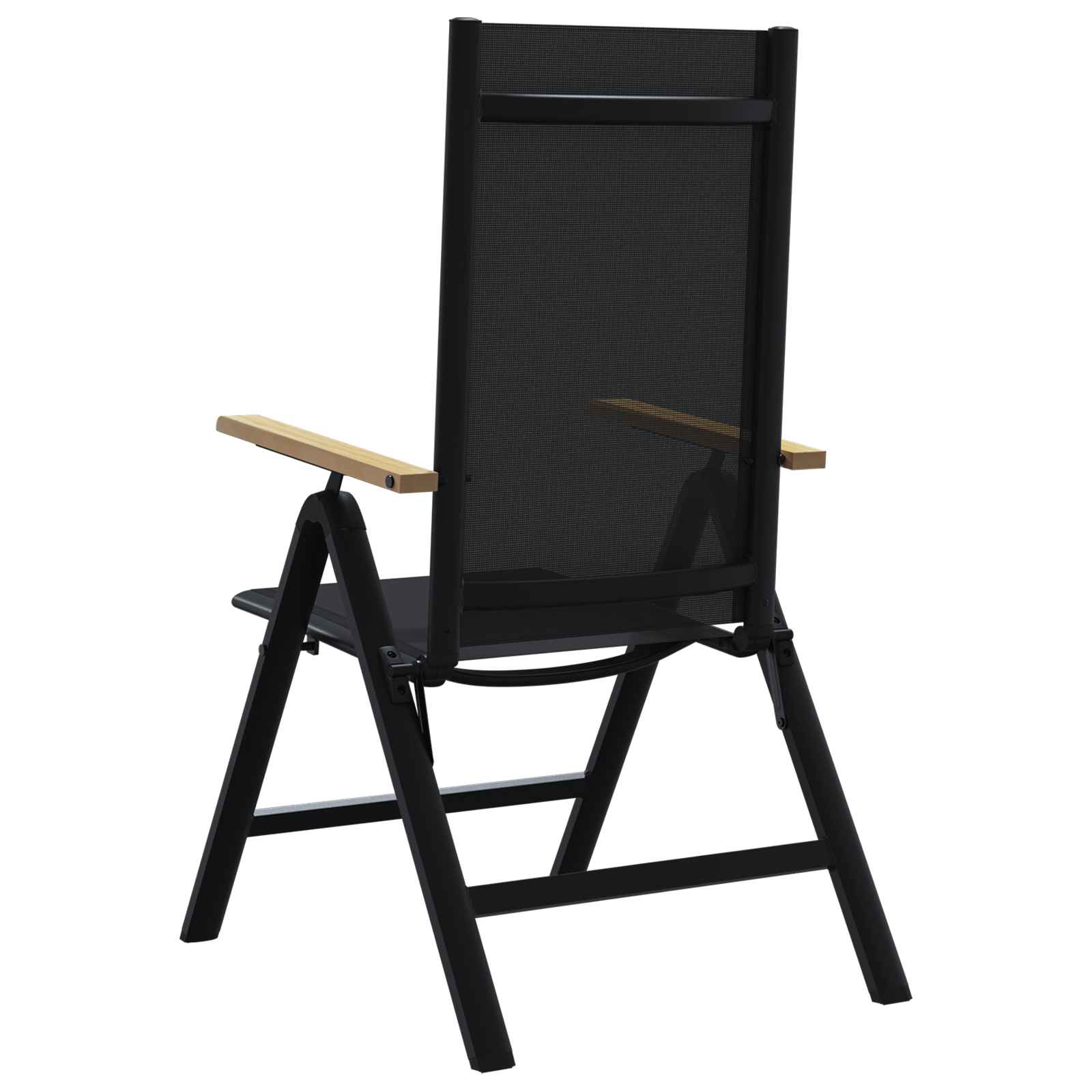 Sedie da giardino reclinabili 2 pcs Nero 58 x 73 x 111,5 cm | homemem39