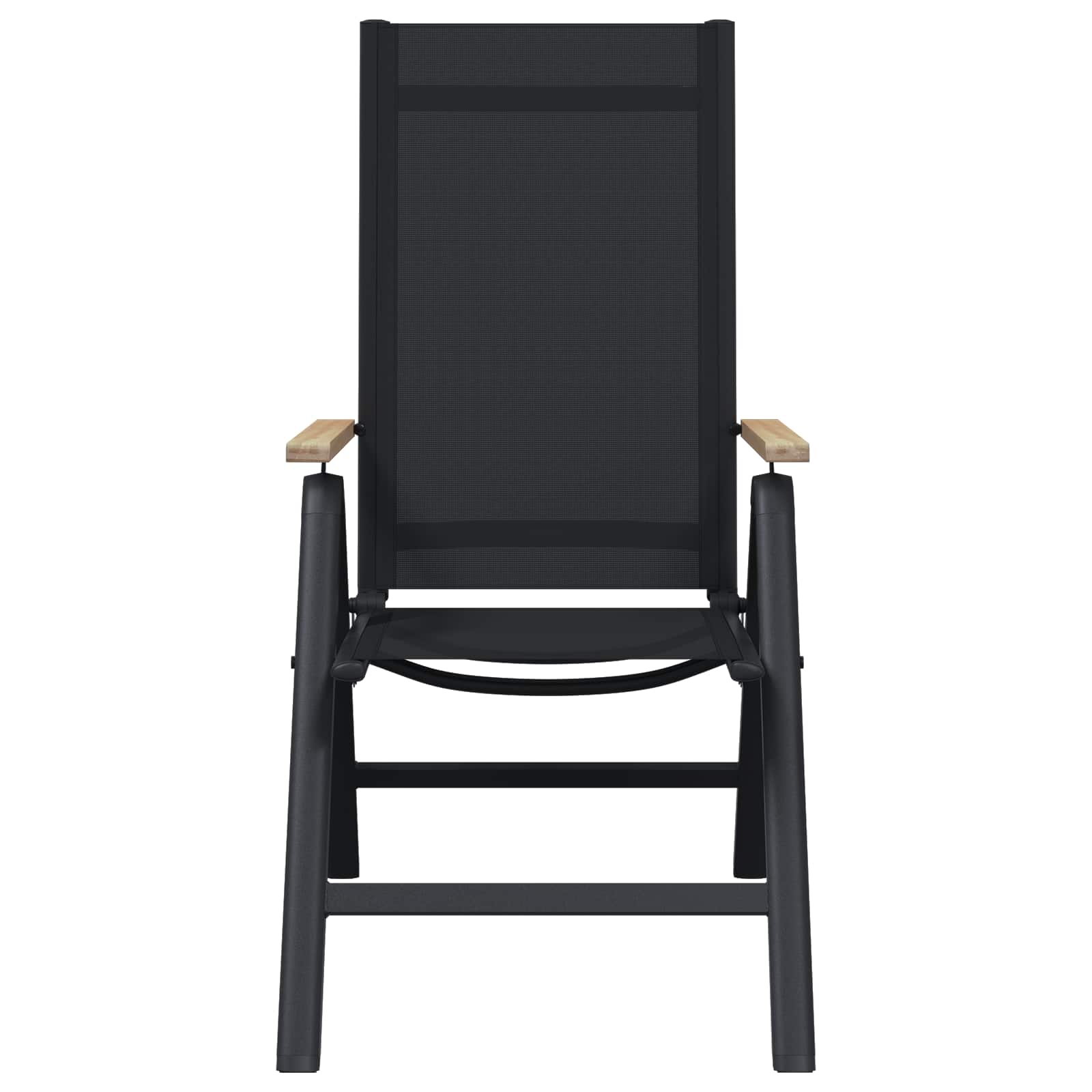 Sedie da giardino reclinabili 2 pcs Nero 58 x 73 x 111,5 cm | homemem39