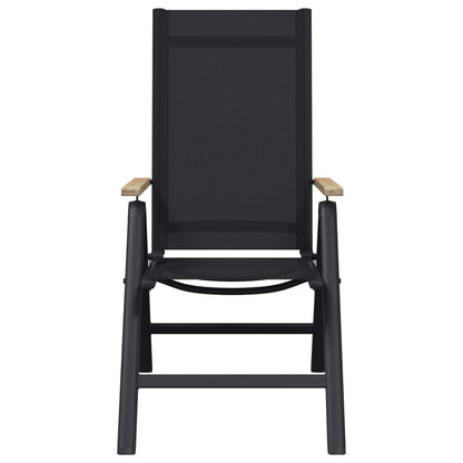 Sedie da giardino reclinabili 2 pcs Nero 58 x 73 x 111,5 cm | homemem39