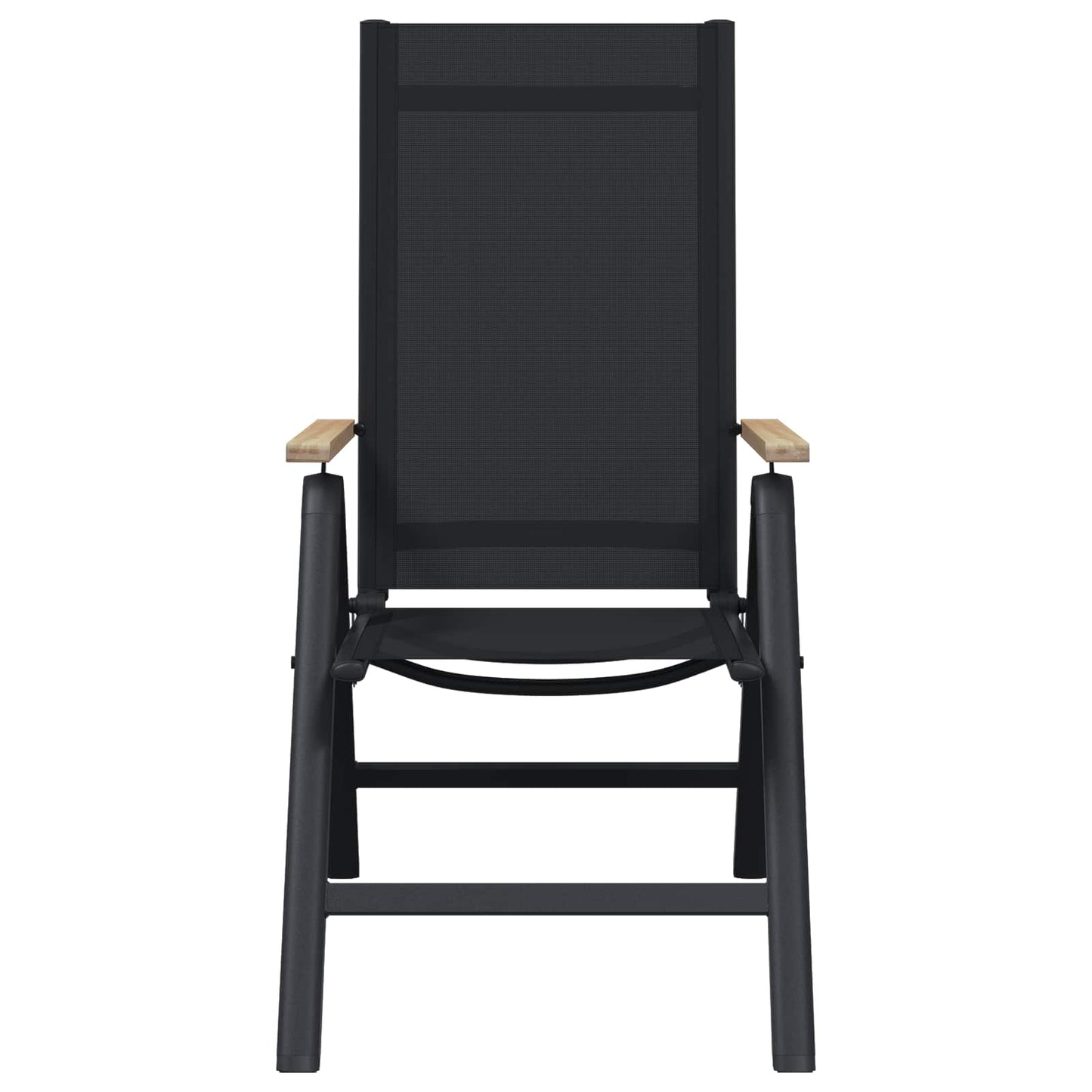 Sedie da giardino reclinabili 2 pcs Nero 58 x 73 x 111,5 cm