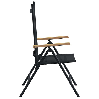 Sedie da giardino reclinabili 2 pcs Nero 58 x 73 x 111,5 cm | homemem39