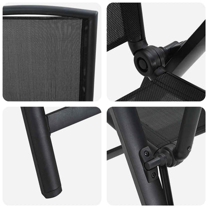Sedie da giardino reclinabili 2 pcs Nero 58 x 71 x 112 cm