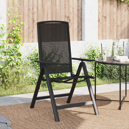 Sedie da giardino reclinabili 2 pcs Nero 58 x 71 x 112 cm | homemem39