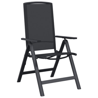 Sedie da giardino reclinabili 2 pcs Nero 58 x 71 x 112 cm | homemem39