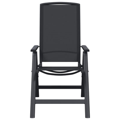 Sedie da giardino reclinabili 2 pcs Nero 58 x 71 x 112 cm | homemem39