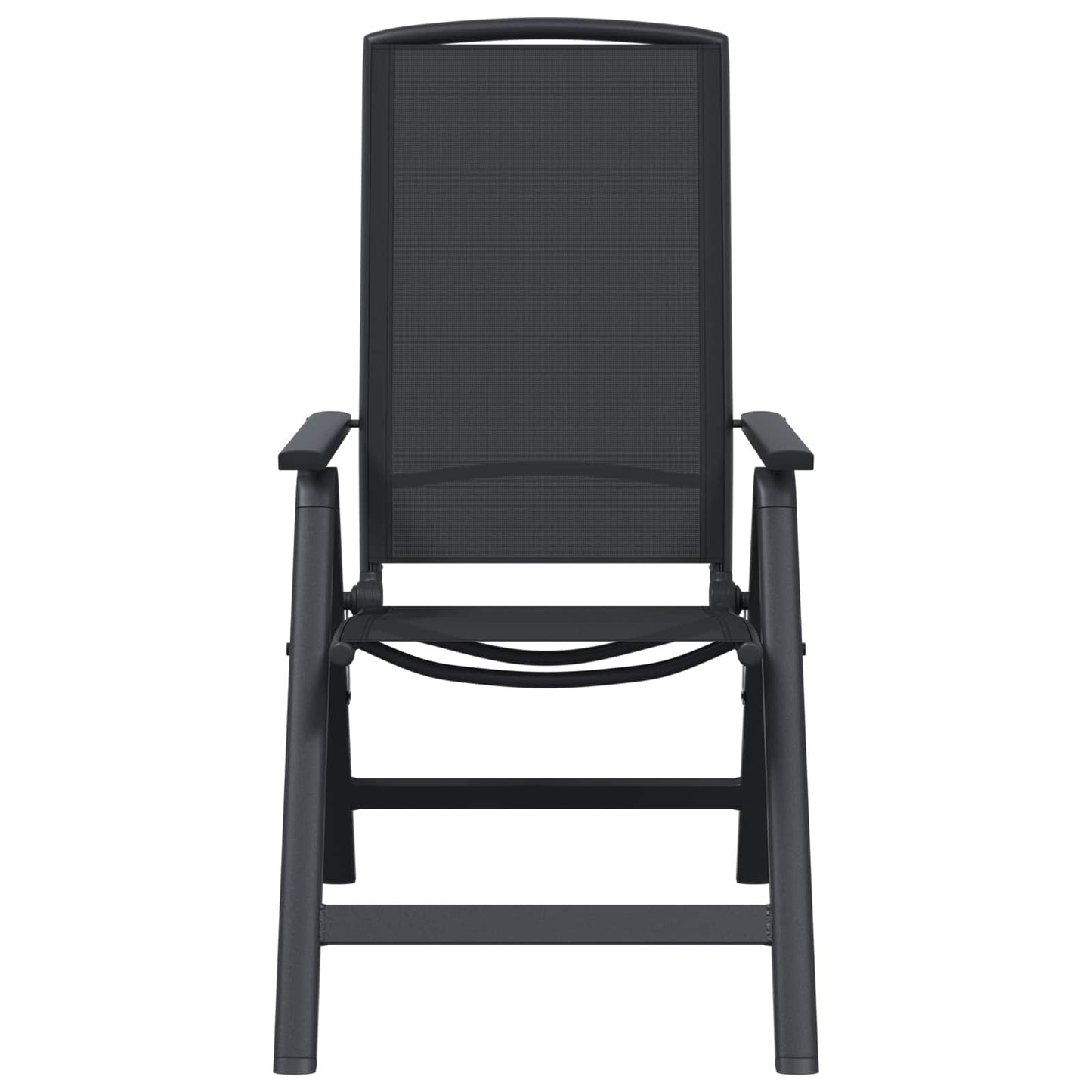 Sedie da giardino reclinabili 2 pcs Nero 58 x 71 x 112 cm