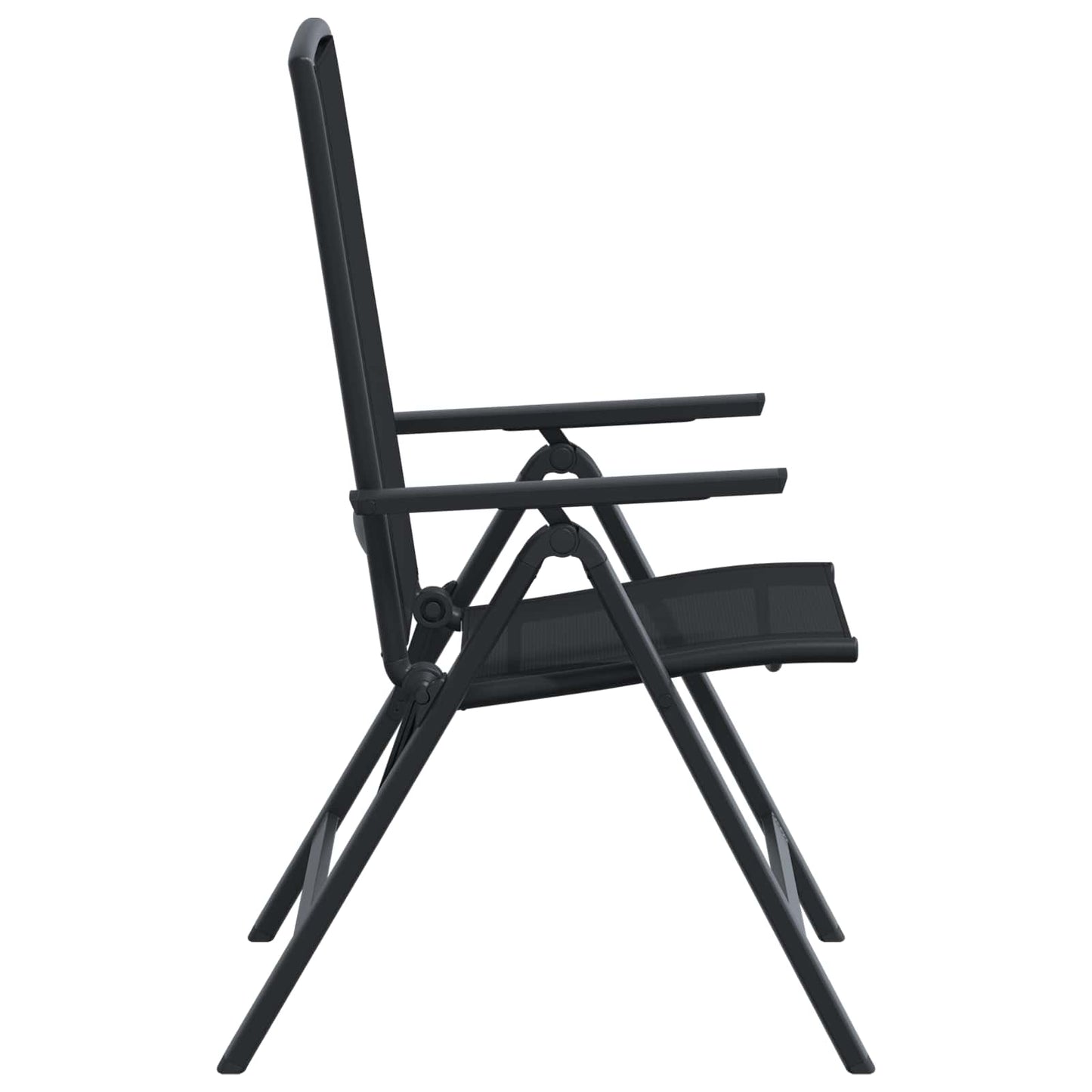 Sedie da giardino reclinabili 2 pcs Nero 58 x 71 x 112 cm