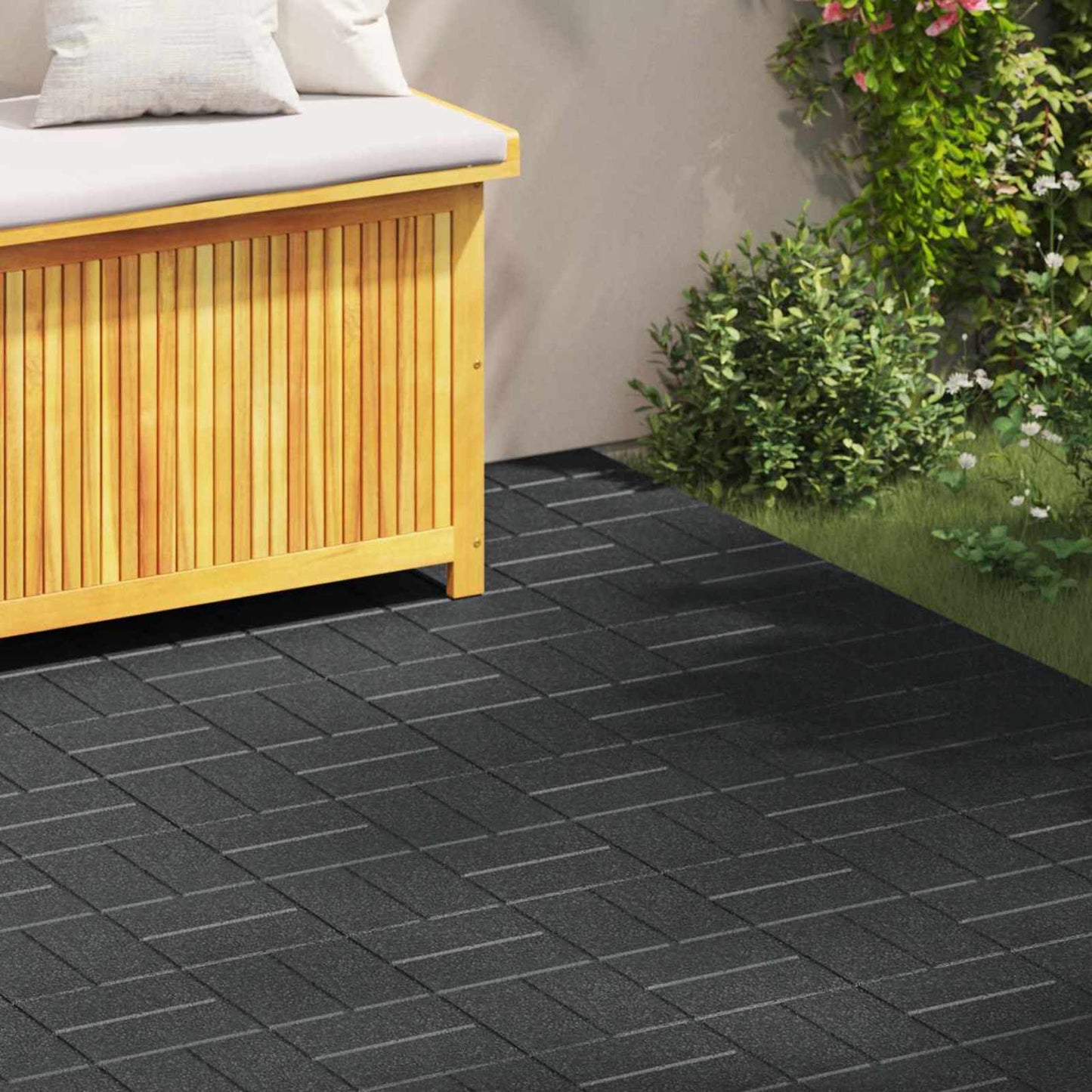 Pietra da Passo 6 pcs Nero 40,5 x 40,5 x 2 cm Gomma