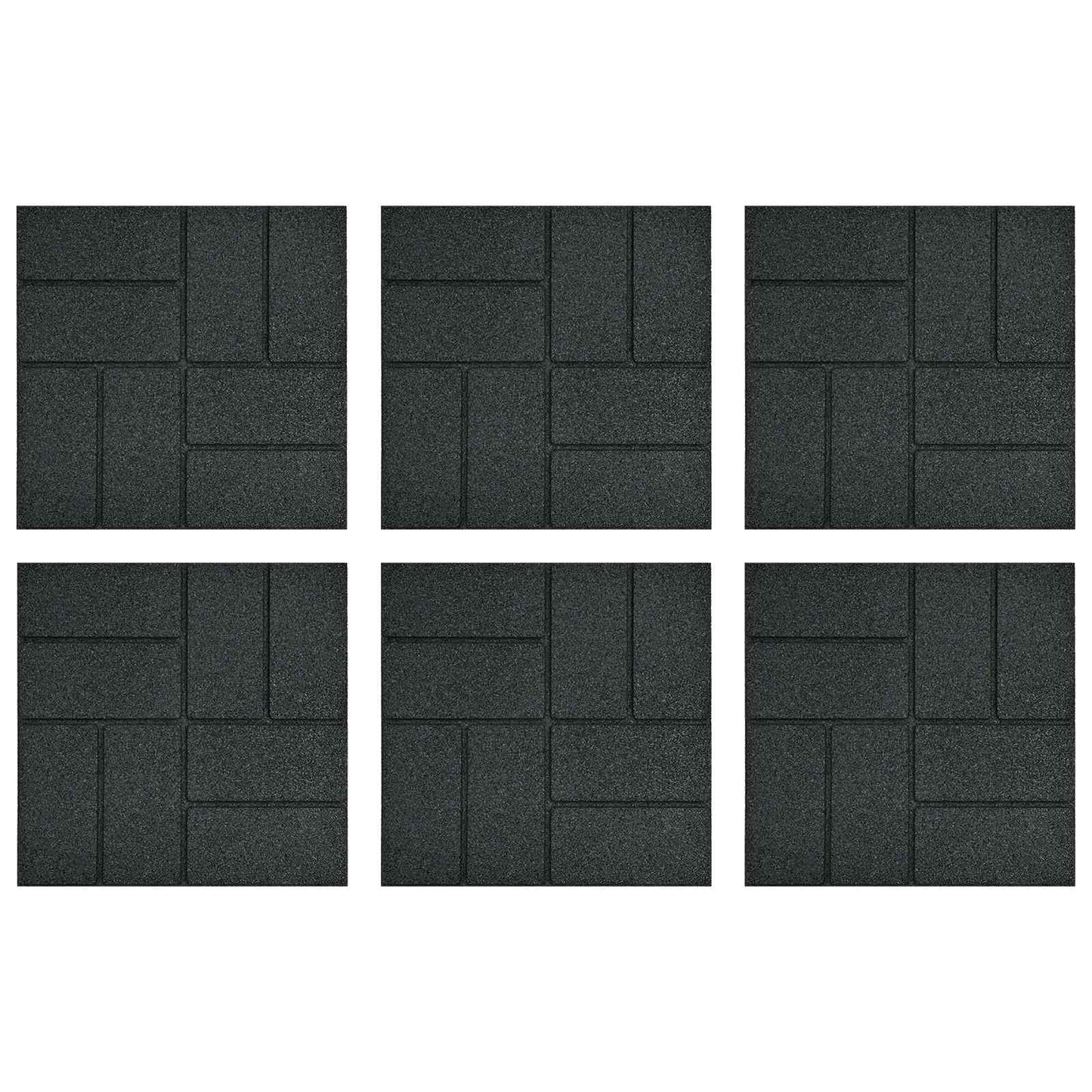 Pietra da Passo 6 pcs Nero 40,5 x 40,5 x 2 cm Gomma | homemem39