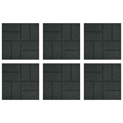 Pietra da Passo 6 pcs Nero 40,5 x 40,5 x 2 cm Gomma