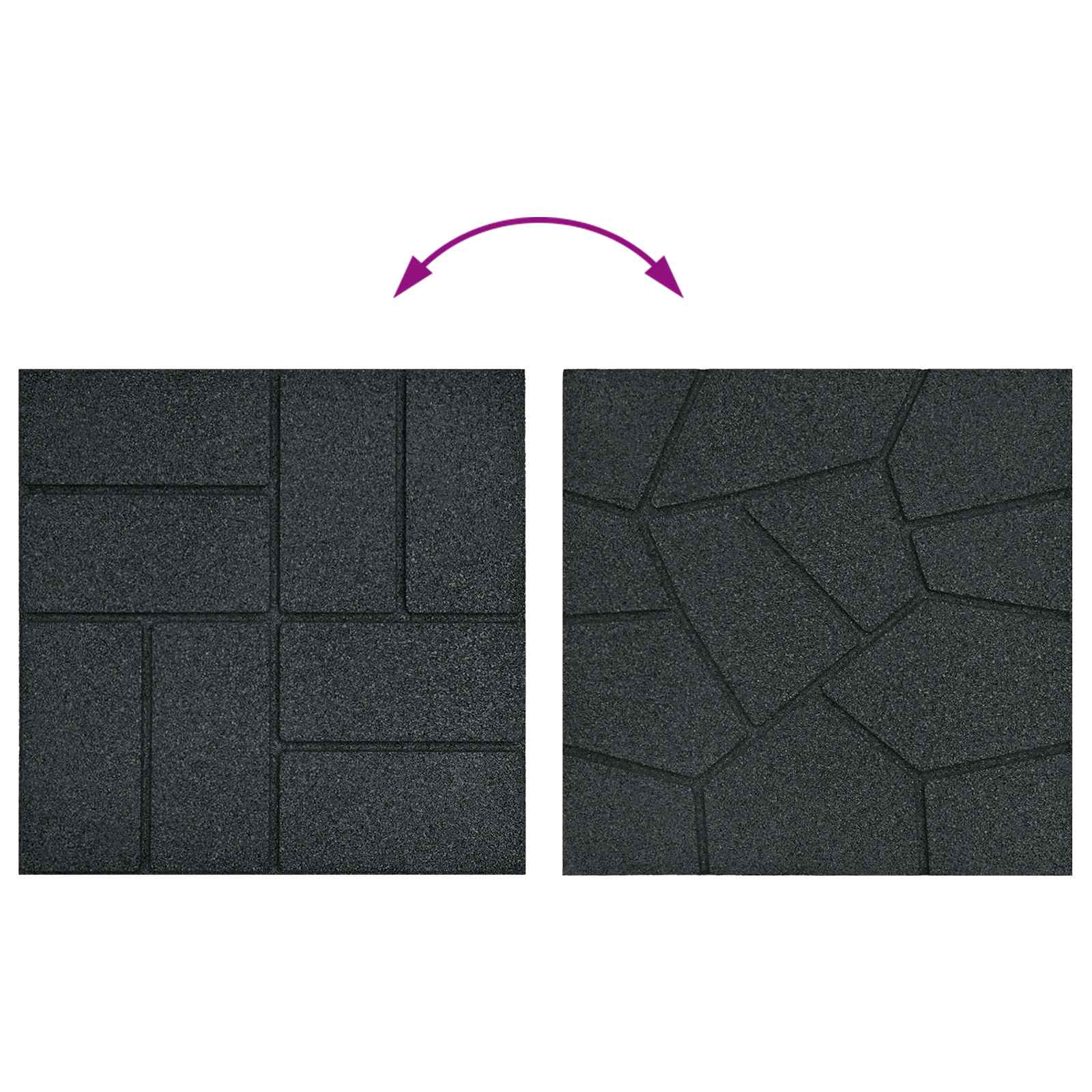 Pietra da Passo 6 pcs Nero 40,5 x 40,5 x 2 cm Gomma | homemem39