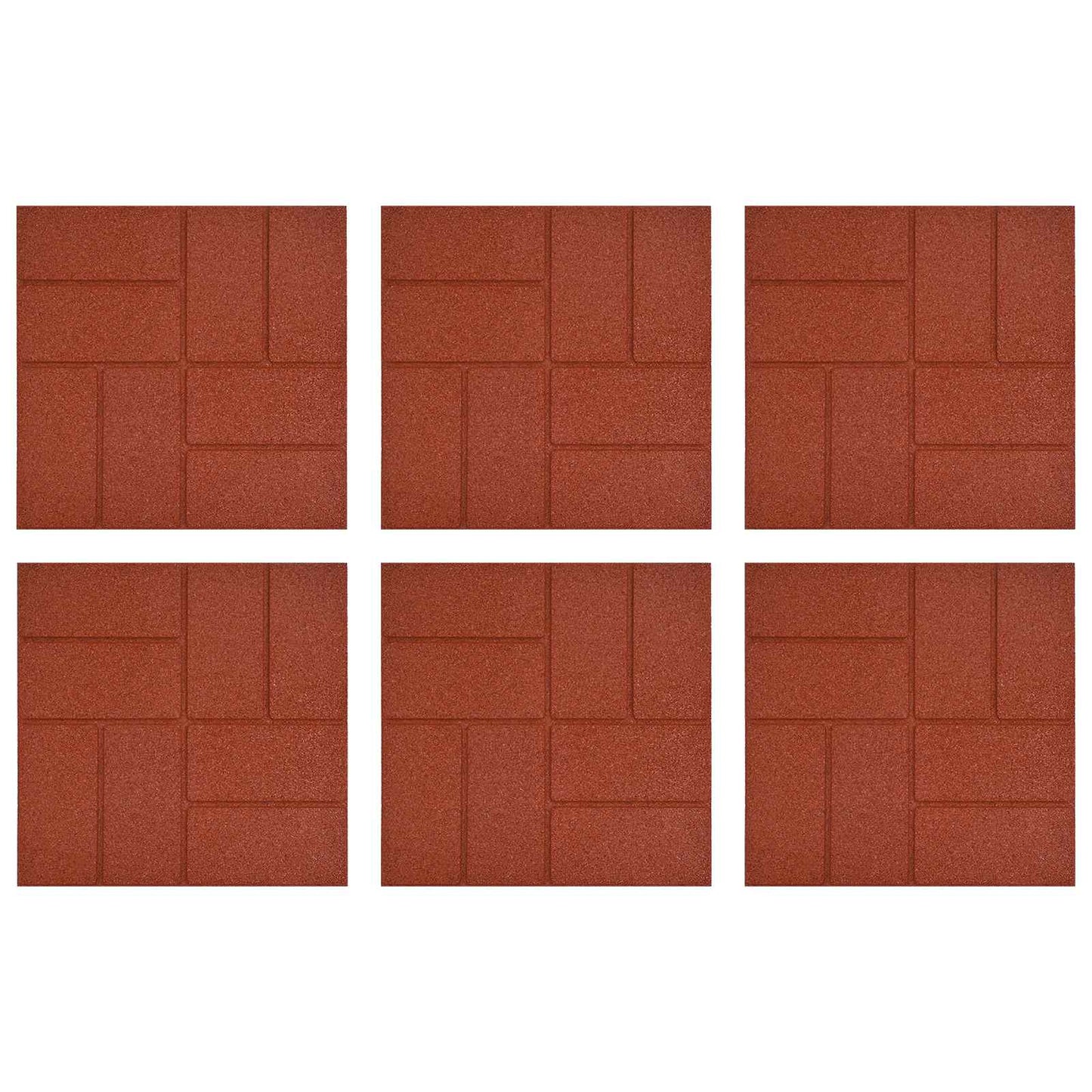 Pietra da Passo 6 pcs Rosso 40,5 x 40,5 x 2 cm Gomma