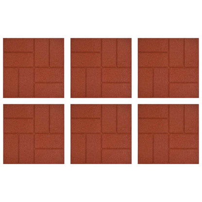 Pietra da Passo 6 pcs Rosso 40,5 x 40,5 x 2 cm Gomma