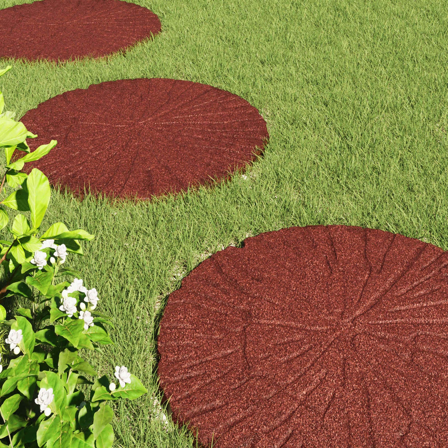 Pietra da Passo 6 pcs Rosso Ø 45 x 1,8 cm Gomma