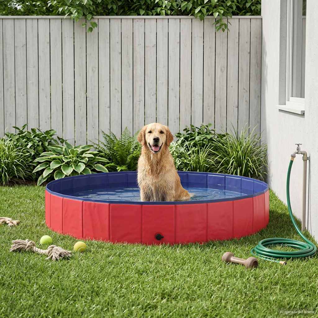 Piscina per Cani Rosso Ø200 x 30 cm PVC Spesso | homemem39